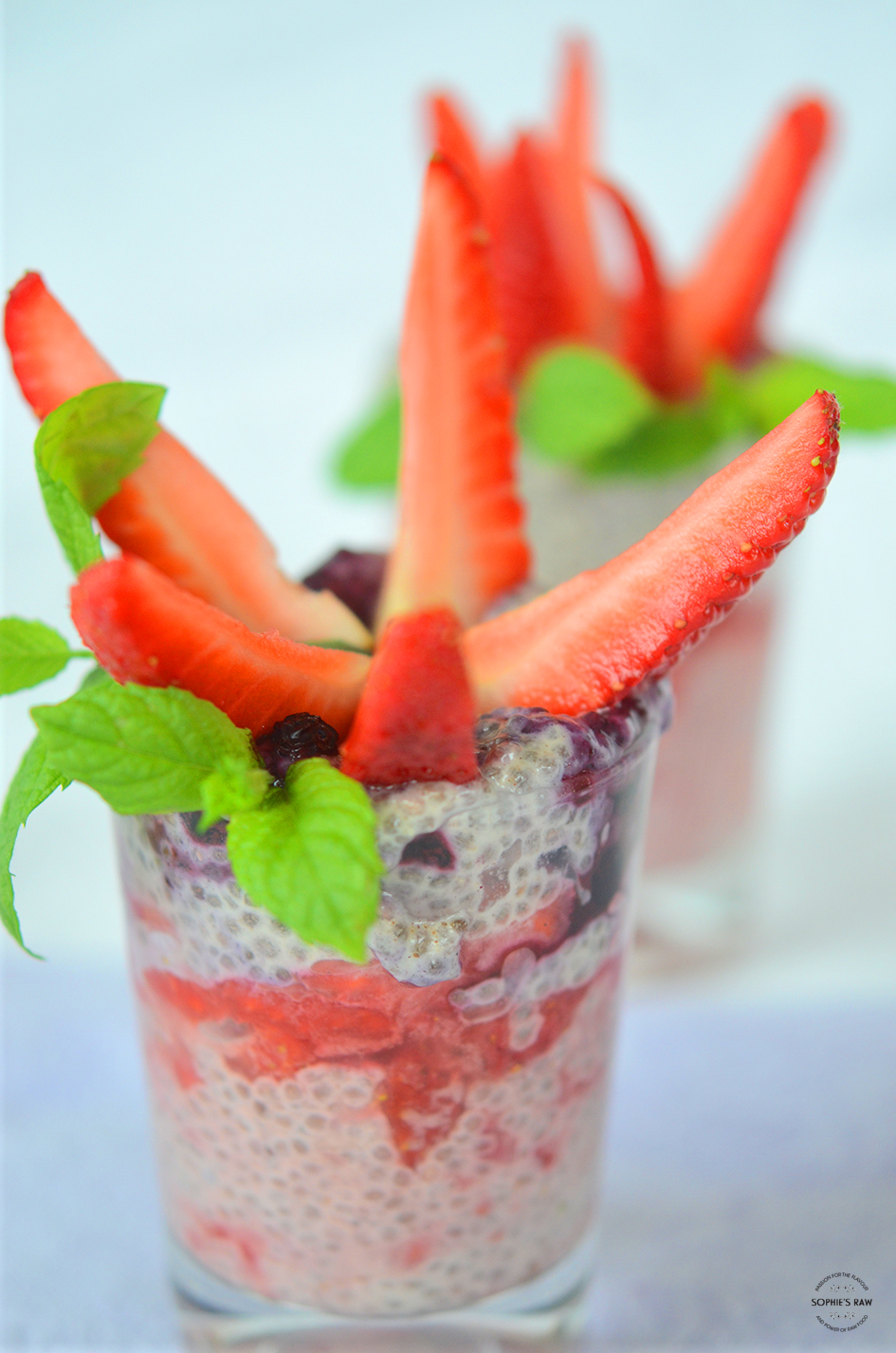 Chia porridge blueberry strawberry